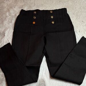 Zara Black Trousers with Gold Accents